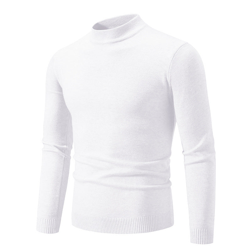 Herren nan taillierter Rollkragenpullover aus feinem Feinstrick mit geripptem Kragen