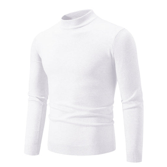 Herren nan taillierter Rollkragenpullover aus feinem Feinstrick mit geripptem Kragen
