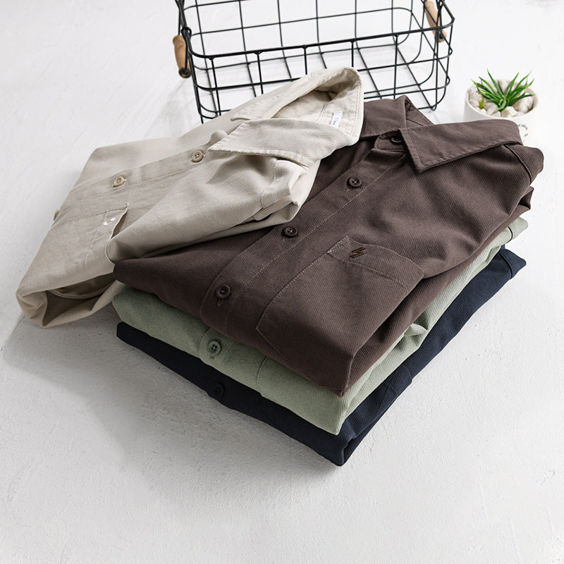 Herren Hemdjacke-Overshirt aus softem Baumwoll-Twill im Layering-Look mit aufgesetzter Brusttasche Shop Nory