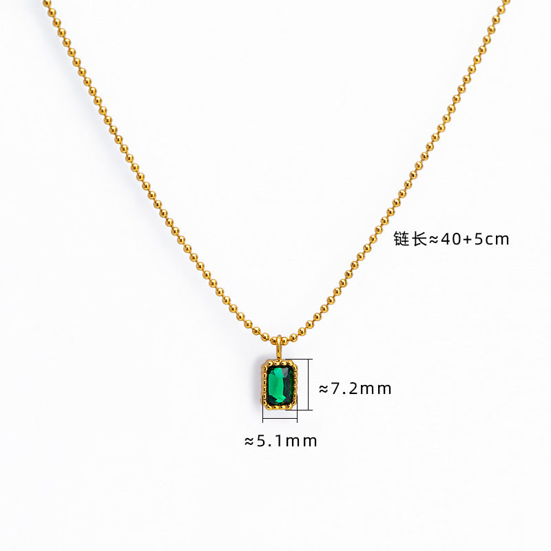 Damen eleganter Halsschmuck mit grünem Edelstein Shop Nory