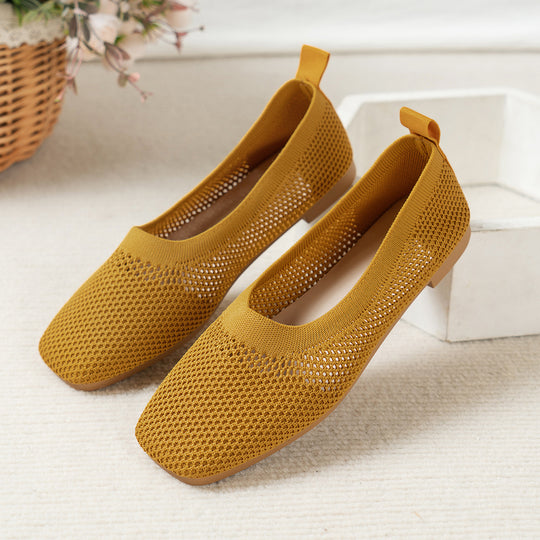 Damen Atmungsaktive Strick‑Ballerinas mit quadratischer Spitze Shop Nory