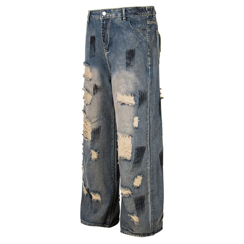 Damen Weite Destroyed-Jeans mit hohem Bund, Used‑Wash und Ballonsaum Shop Nory