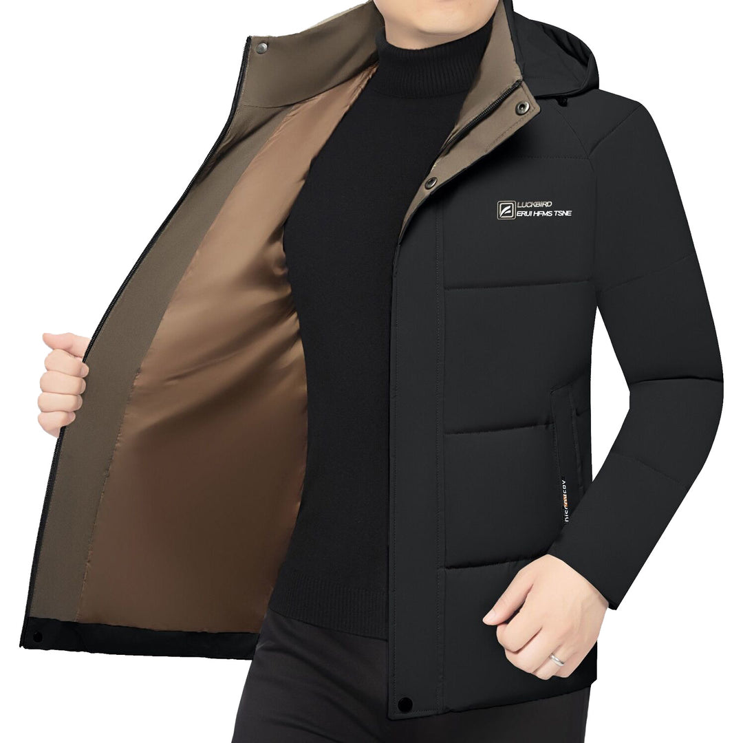 Herren Wattierte Stehkragenjacke mit wasserabweisender Oberfläche und Reißverschlusstaschen Shop Nory