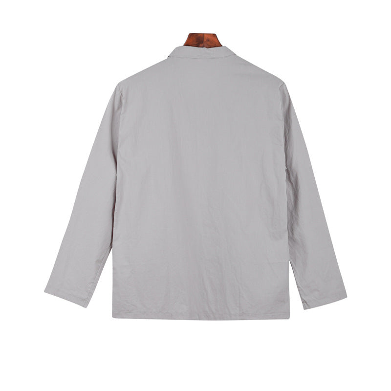 Herren Leinenjacke mit Knopfleiste