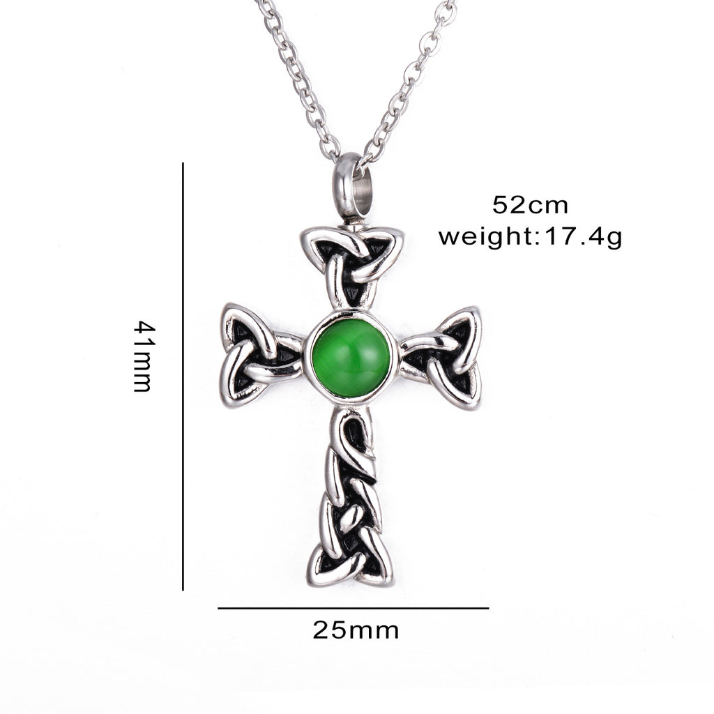 Damen Kreuzanhänger mit detailliertem keltischen Design und robustem Edelstahl Shop Nory