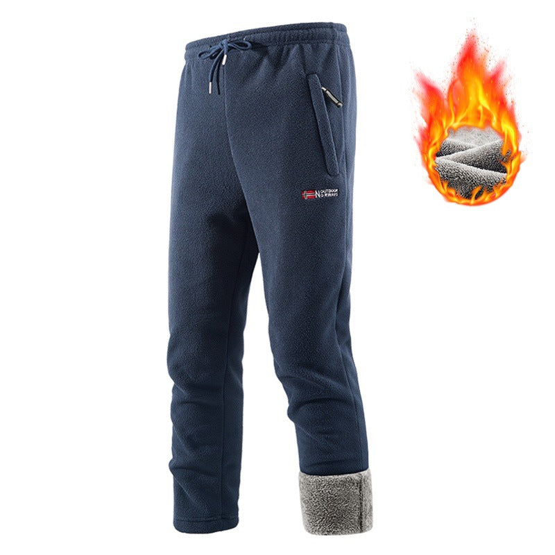 Herren Thermo-Fleece-Jogginghose mit Sherpa‑Bündchen, Kordelzug & Reißverschlusstaschen Shop Nory