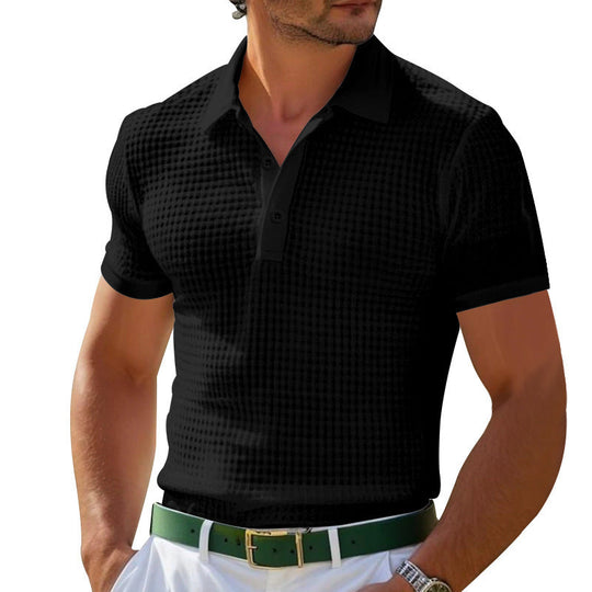 Herren nan Poloshirt mit Strukturstrick und schmalem Schnitt