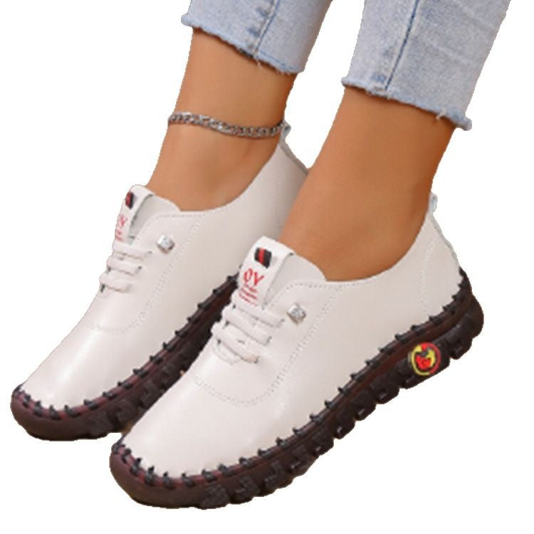 Damen Leichter, weicher Slipper mit handgenähter Gummisohle und elastischer Schnürung Shop Nory