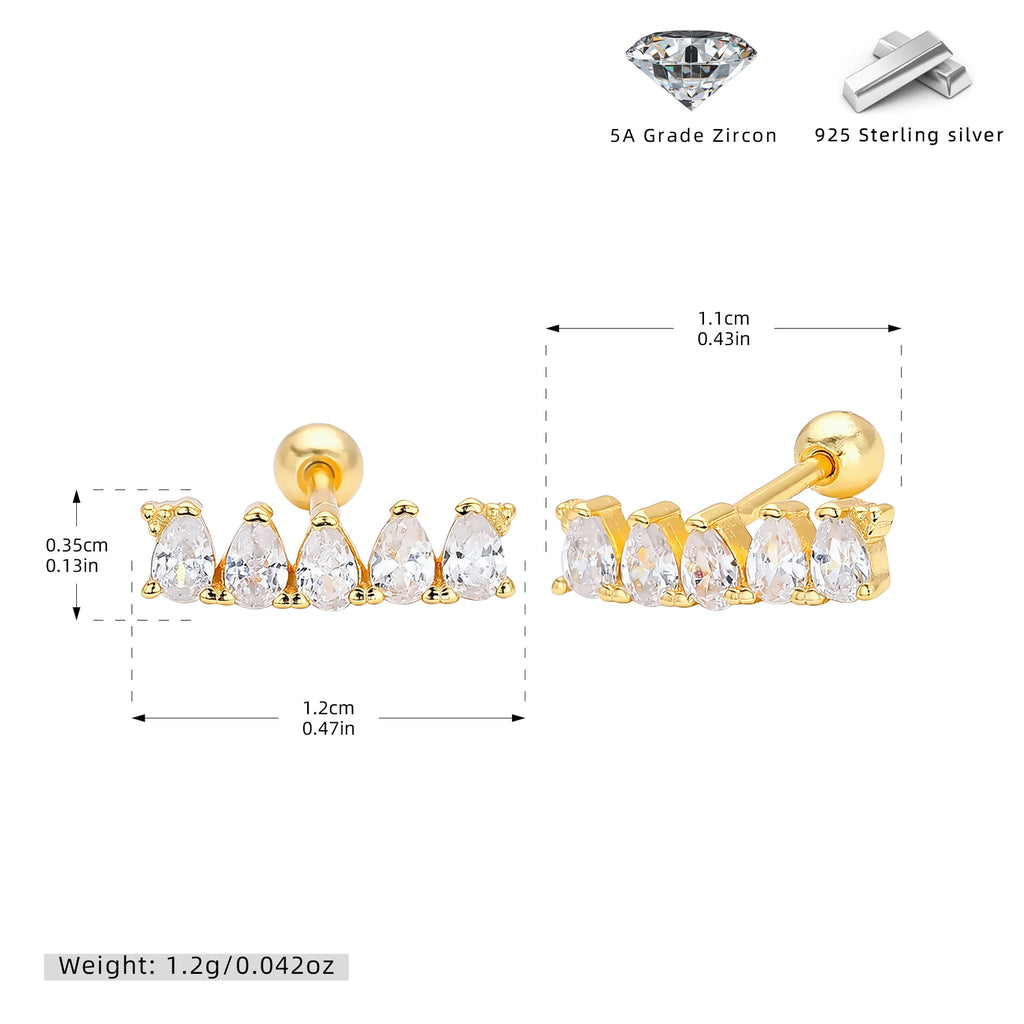 Damen Ohrstecker mit glitzernden Zirkonsteinen aus hochwertigem 925 Sterling Silber Shop Nory
