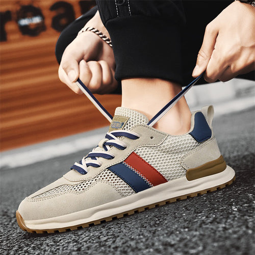 Herren Atmungsaktive Freizeit-Runner mit Mesh-Obermaterial, retro-inspiriertem Streifen-Detail und griffiger Gummilaufsohle Shopy Nory