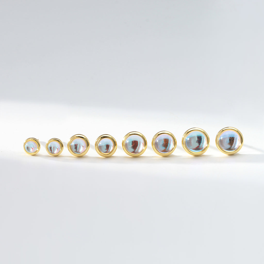 Damen Ohrstecker mit schimmerndem Opal-Effekt und hochwertiger 925 Sterling Silberfassung Shop Nory