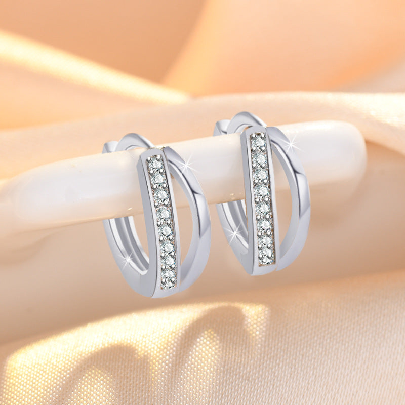 Damen funkelnde Creolen mit elegantem Design und Kristallbesatz Shop Nory