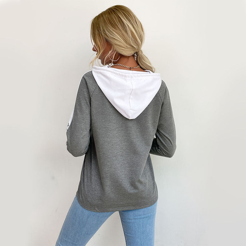 Damen Kapuzenpullover mit Spitzenbesatz und V‑Einsatz Shop Nory