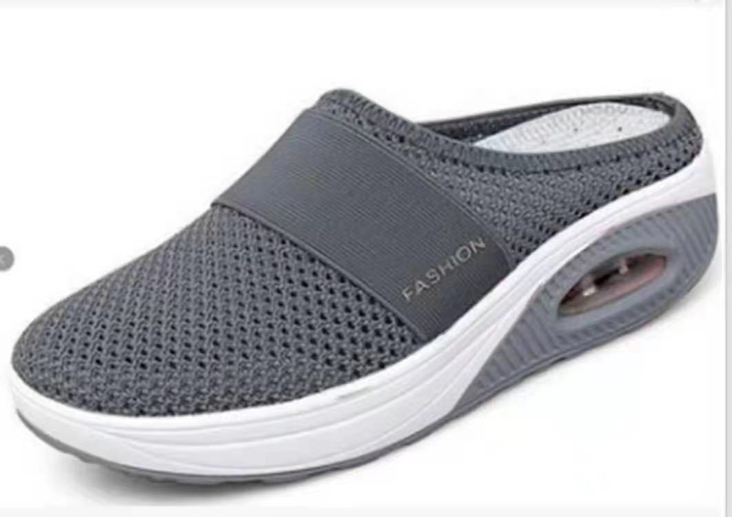 Damen Komfort-Sport-Pantolette mit luftgepolsterter Plateau-Sohle und atmungsaktivem Mesh Shop Nory