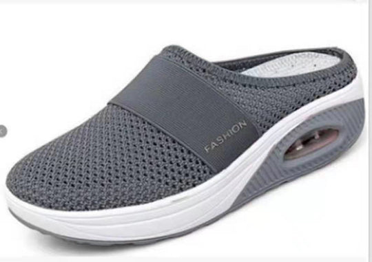 Damen Komfort-Sport-Pantolette mit luftgepolsterter Plateau-Sohle und atmungsaktivem Mesh Shop Nory