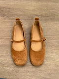 Damen bequeme Mary Jane Ballerinas mit ergonomischem Fußbett und dekorativen Schnallen Shopnory