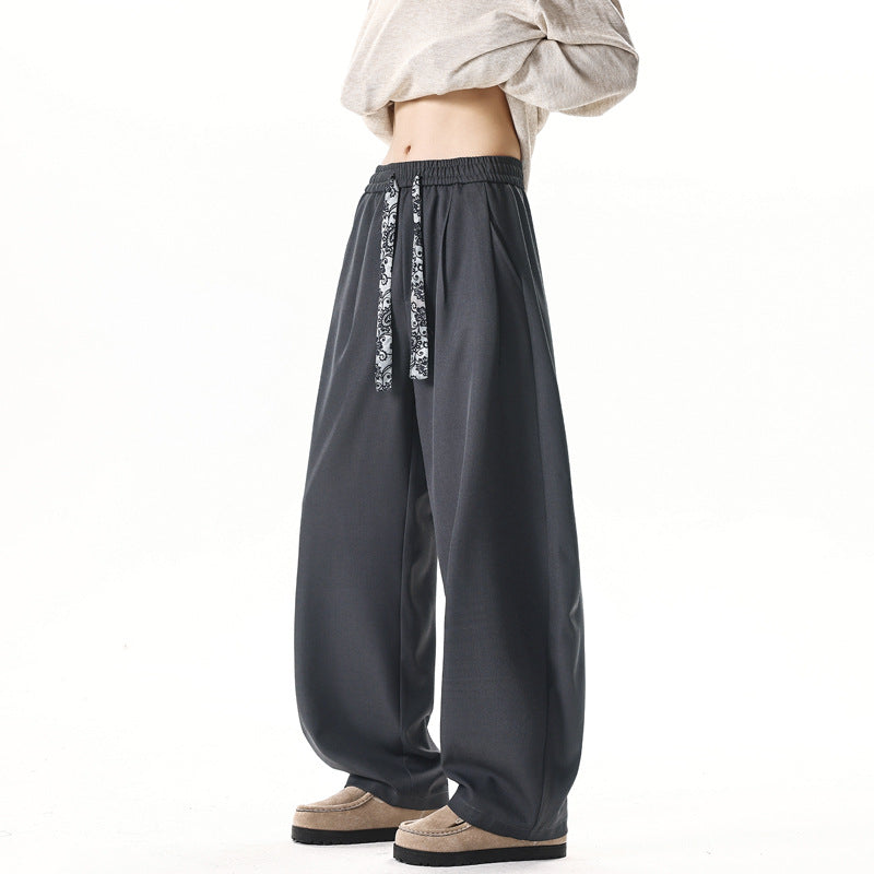 Damen Weite Lounge-Hose mit hohem Bund, Kordelzug und weitem Bein Shop Nory