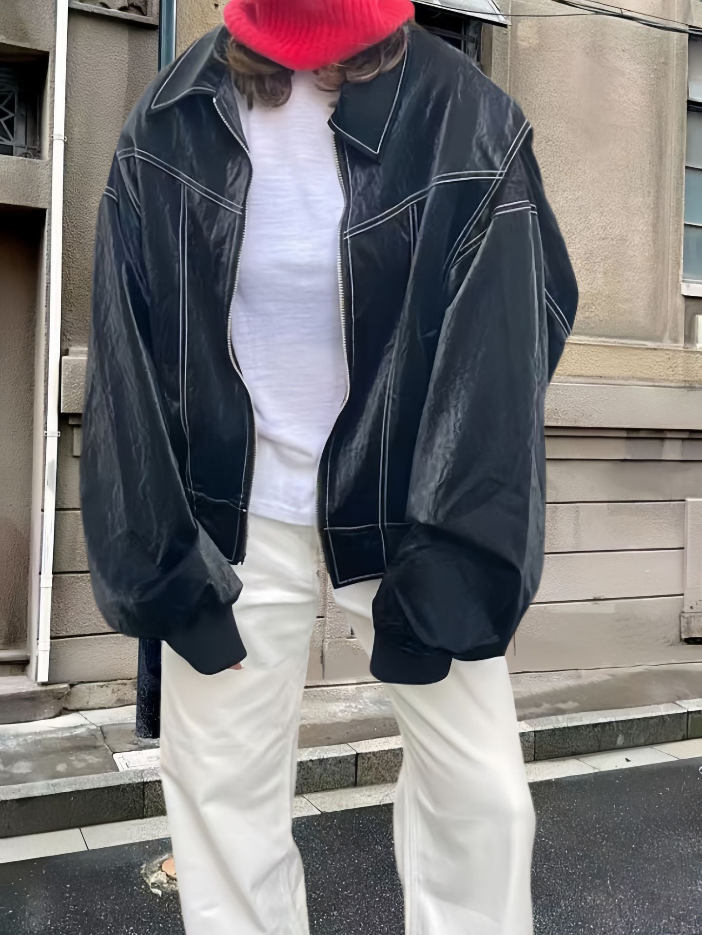 Damen lässige Oversized-Bomberjacke