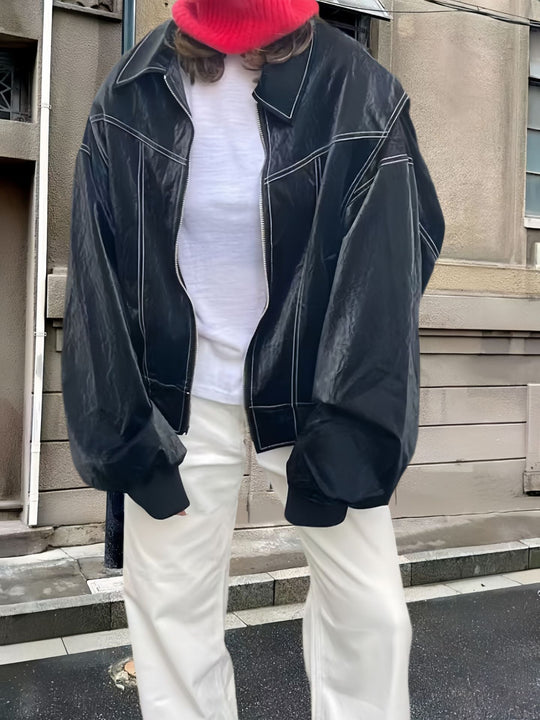 Damen lässige Oversized-Bomberjacke