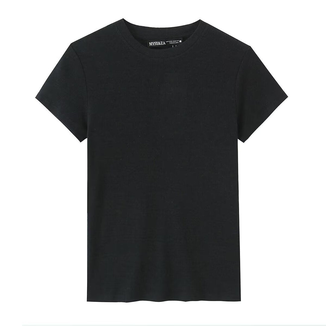 Damen Baumwoll-T-Shirt mit bequemem Schnitt und nachhaltigem Material Shopnory