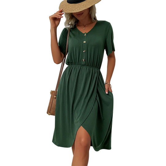 Damen Wickelkleid mit Knopfdetails Shop Nory