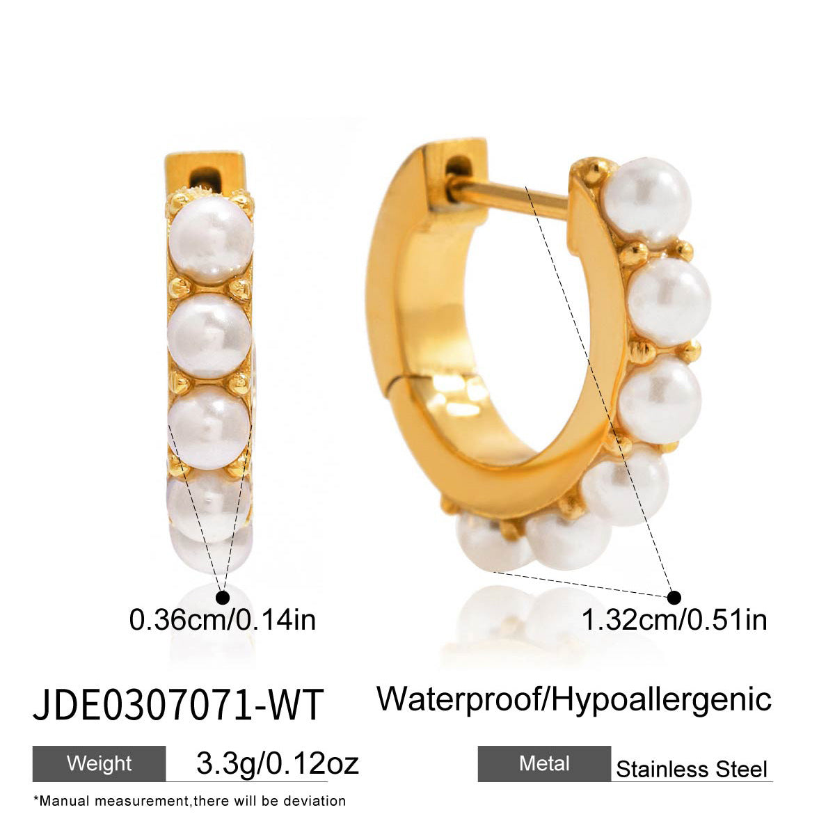 Damen Creolen mit eleganten Perlen und hypoallergener Edelstahlverarbeitung Shop Nory