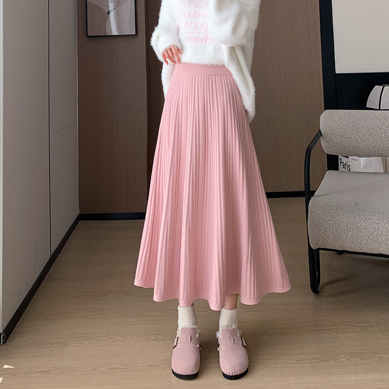 Damen Eleganter Plissee-Midirock mit hohem Bund Shop Nory
