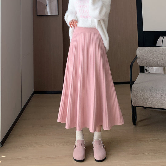 Damen Eleganter Plissee-Midirock mit hohem Bund Shop Nory