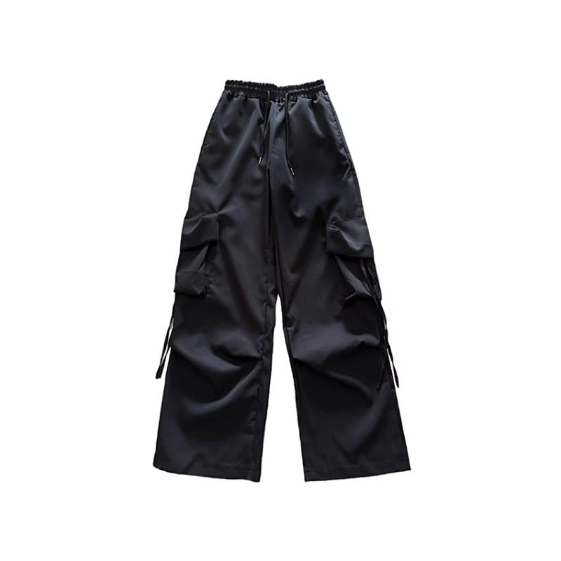 Damen Cargo-Hose im urbanen Stil mit seitlichen Taschen und elastischem Bund