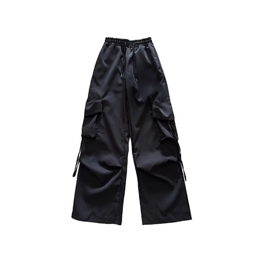 Damen Cargo-Hose im urbanen Stil mit seitlichen Taschen und elastischem Bund