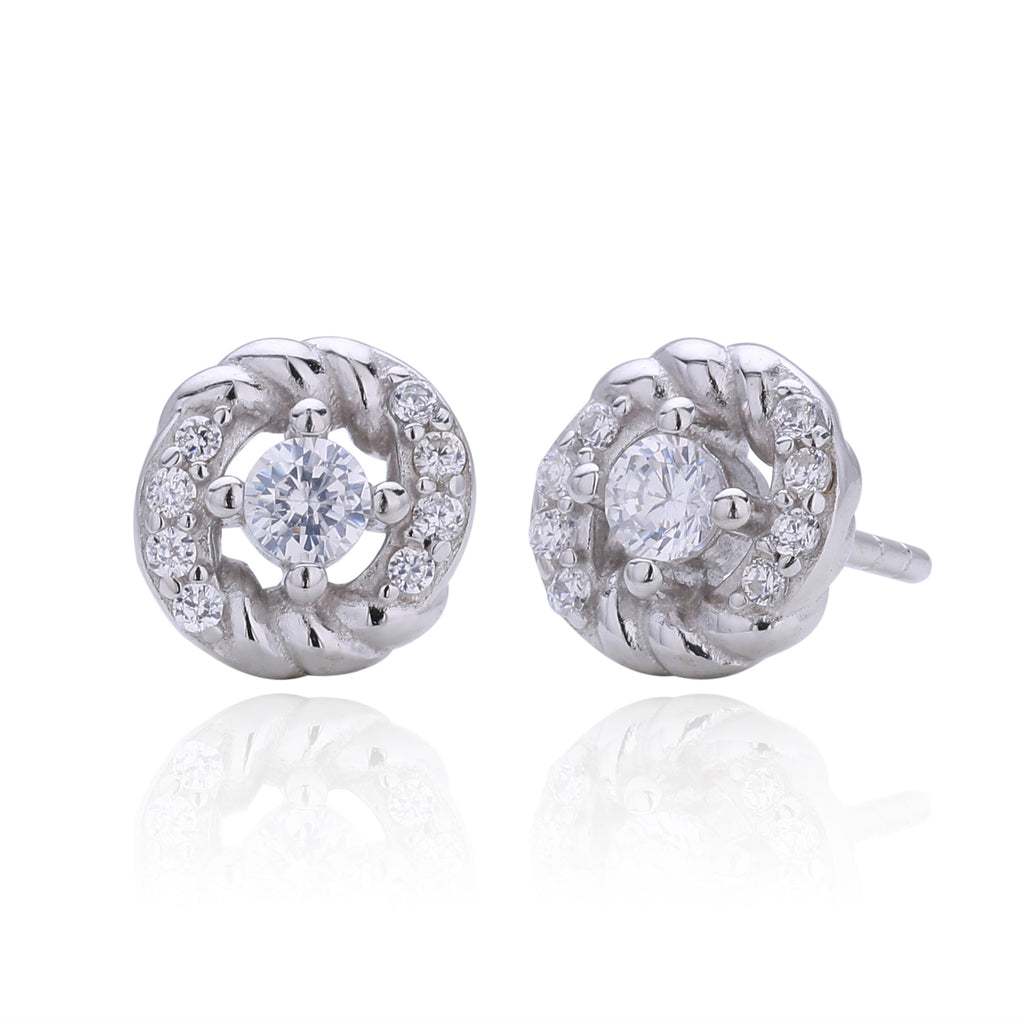 Damen Ohrstecker mit luxuriösem Zirkonbesatz aus 925 Sterlingsilber Shop Nory