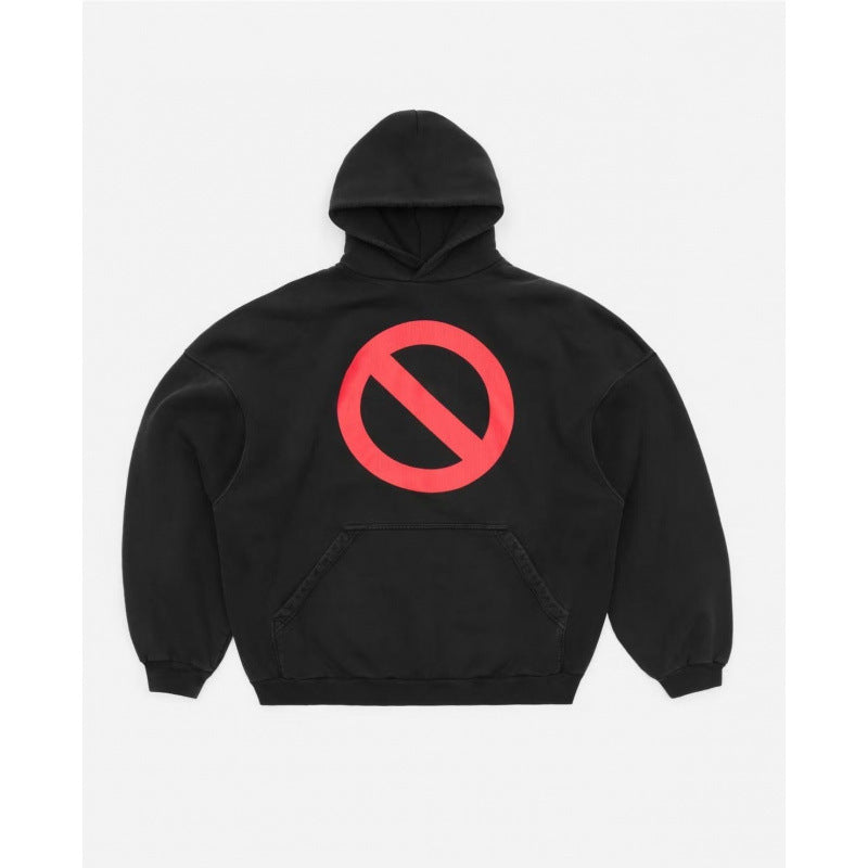 Unisex Kapuzensweatshirt mit Used-Frontdruck und Kängurutasche Shop Nory