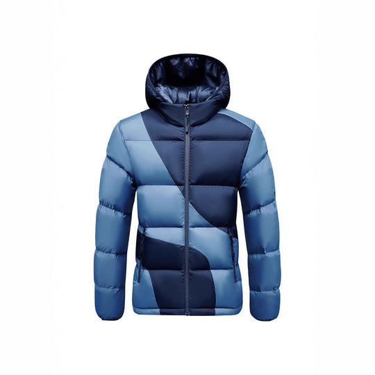 Herren Steppjacke mit Kapuze, auffälligem Colourblock-Muster und thermischer Isolierung Shop Nory
