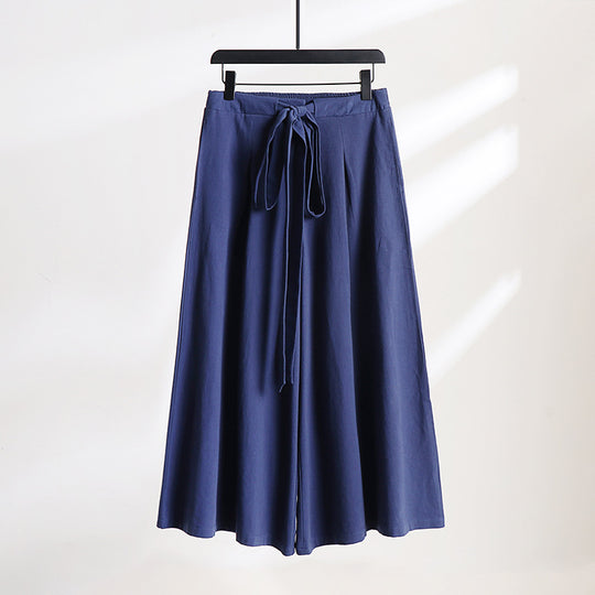 Damen Palazzo-Culotte mit elastischem Bund und Bindegürtel Shop Nory