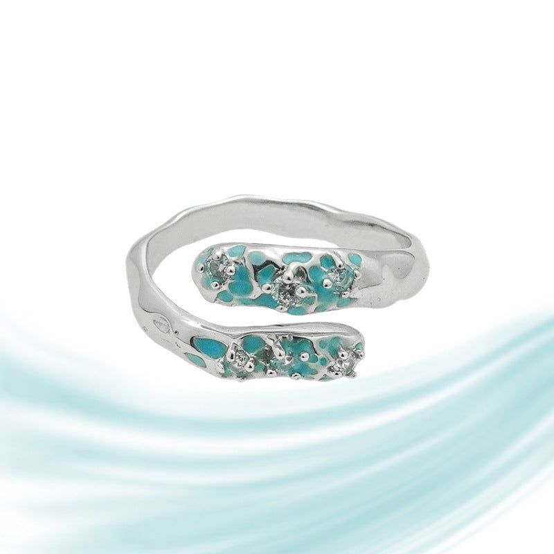 Damen Offener Ring mit kunstvollem Strukturdesign und funkelnden Details Shop Nory