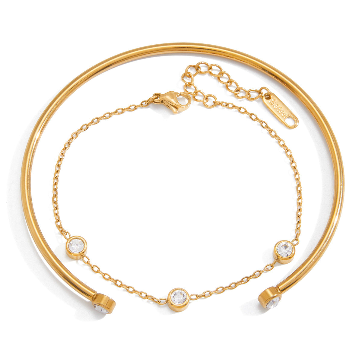 Damen Halskette mit funkelnden Zirkonia und eleganter Gliederstruktur Shop Nory