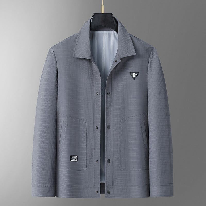 Herren Leichte technische Coachjacke mit Ripstop-Struktur, Druckknöpfen und aufgesetzten Taschen Shop Nory