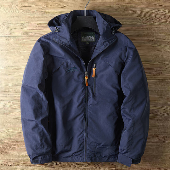 Herren Atmungsaktive wasserabweisende Outdoorjacke mit Kapuze und Reißverschluss Shop Nory