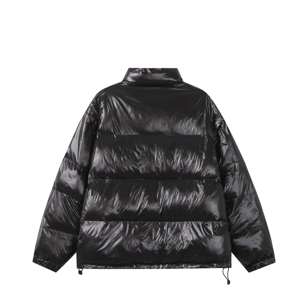 Unisex Glänzende Boxy‑Wattierte Oversize‑Pufferjacke mit hohem Stehkragen Shop Nory