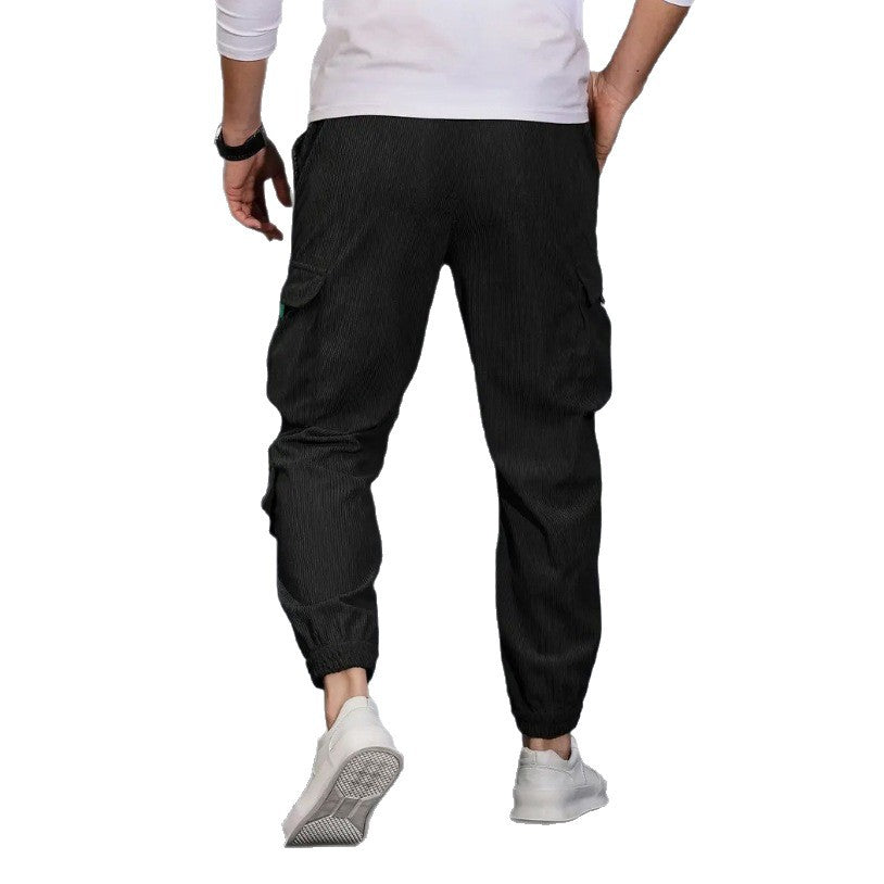 Herren Cord-Cargo-Jogginghose mit Tunnelzug und multifunktionalen Klapp- & Reißverschlusstaschen Shop Nory