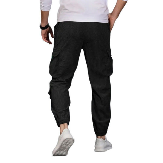 Herren Cord-Cargo-Jogginghose mit Tunnelzug und multifunktionalen Klapp- & Reißverschlusstaschen Shop Nory