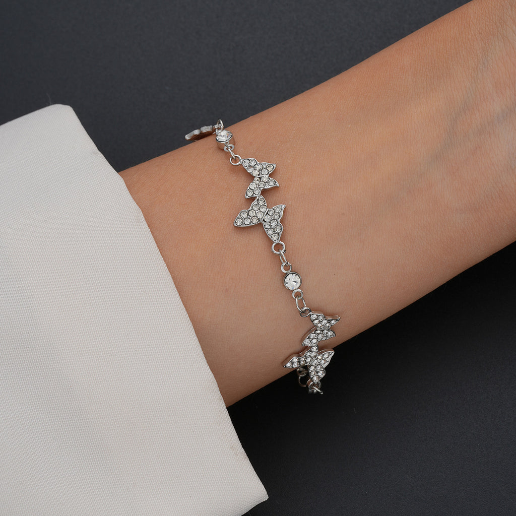 Damenarmband mit funkelnden Schmetterlingen Shop Nory