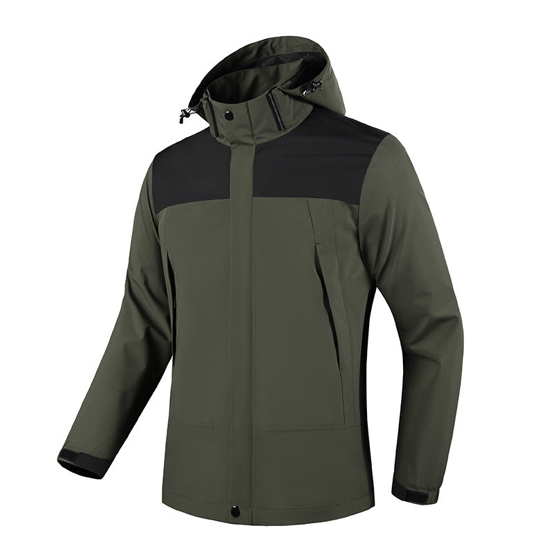 Herren Wind- und Wasserabweisende Softshelljacke mit Kapuze und verdecktem Reißverschluss Shop Nory