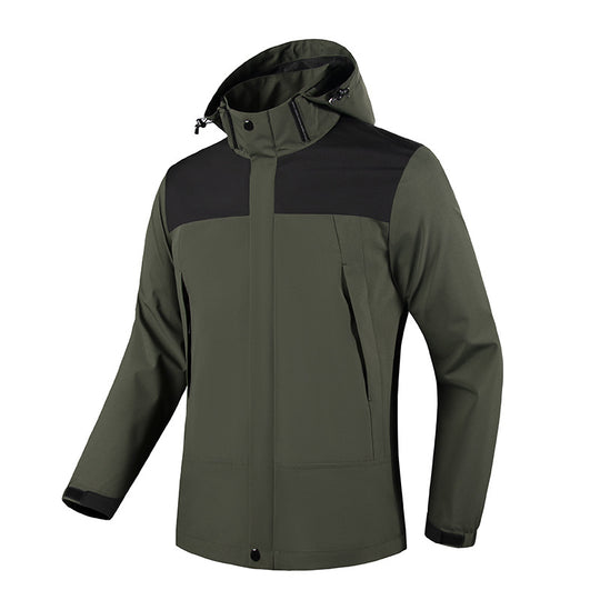 Herren Wind- und Wasserabweisende Softshelljacke mit Kapuze und verdecktem Reißverschluss Shop Nory