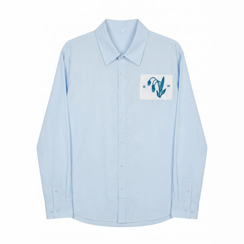 Herren Oversized Hemd mit gestickter Brustpatch und Kentkragen Shop Nory
