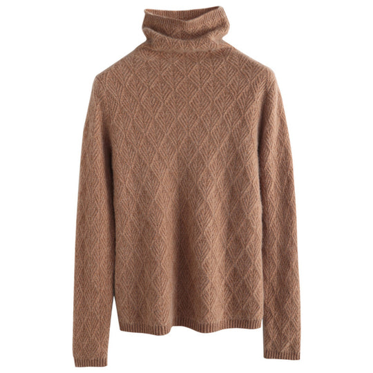 Damen Luxuriöser Mohair‑Mix Rollkragenpullover mit diamantgewShop Noryter Ajourstruktur Shop Nory