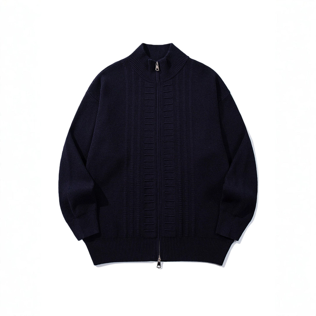 Herren Grobstrick-Zipjacke mit Stehkragen und beidseitig öffnendem Reißverschluss Shop Nory