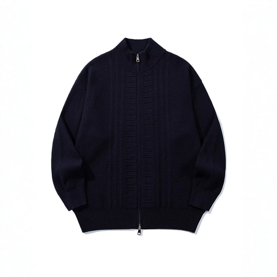 Herren Grobstrick-Zipjacke mit Stehkragen und beidseitig öffnendem Reißverschluss Shop Nory