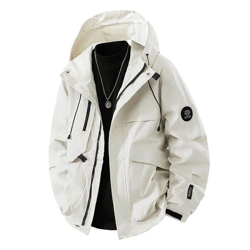 Herren Minimalistischer Urban‑Softshell‑Parka mit verdeckten Utility‑Taschen und verstellbarer Kapuze Shop Nory