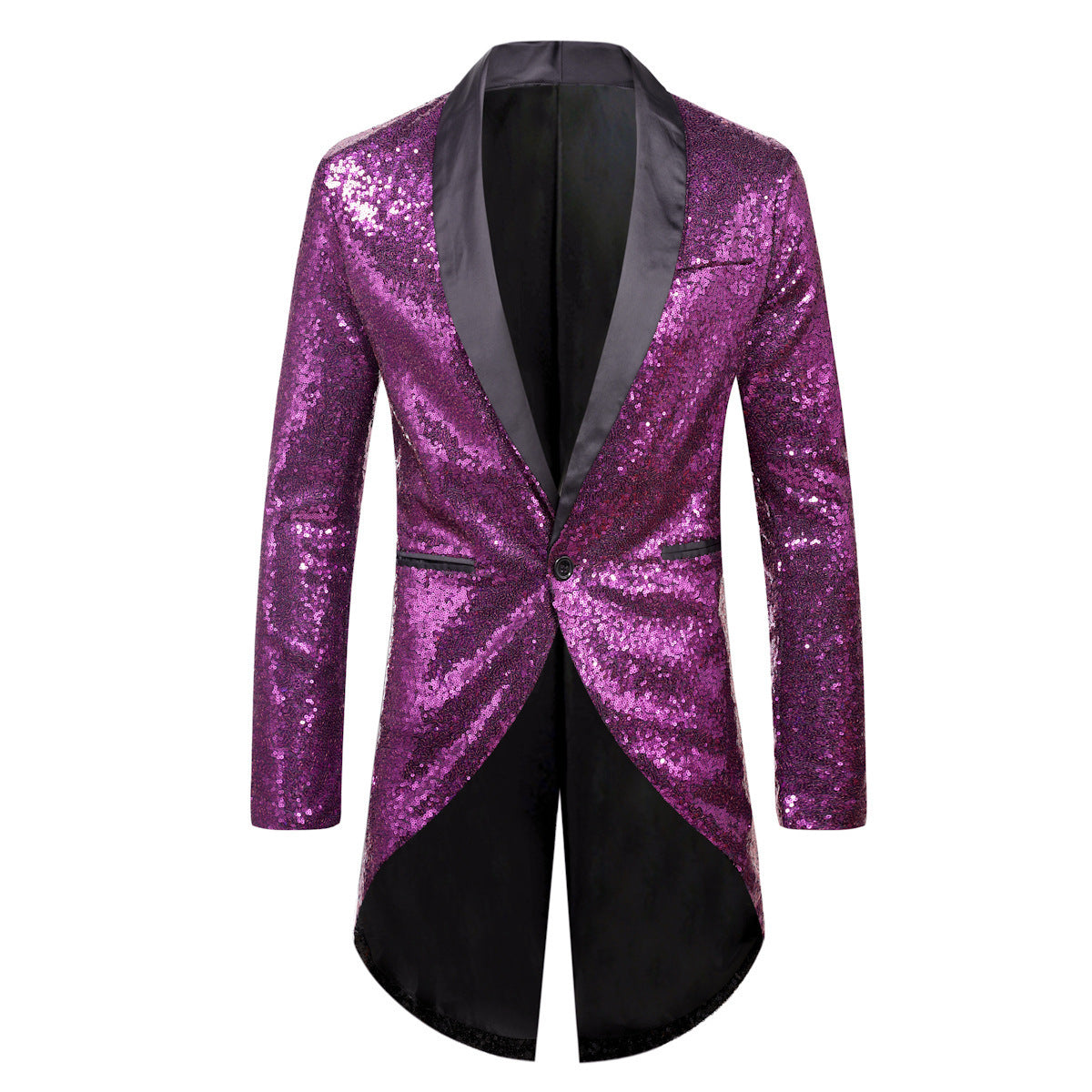 Herren Glitzernder Anzugblazer mit elegantem Schalkragen